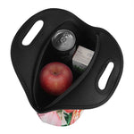 White And Pink Alstroemeria Print Neoprene Lunch Bag