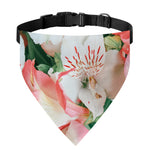 White And Pink Alstroemeria Print Over The Collar Dog Bandana