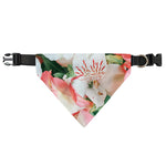 White And Pink Alstroemeria Print Over The Collar Dog Bandana