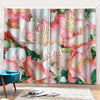 White And Pink Alstroemeria Print Pencil Pleat Curtains