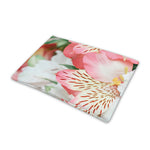 White And Pink Alstroemeria Print Pet Cooling Mat Cover