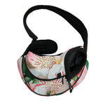 White And Pink Alstroemeria Print Pet Sling Carrier