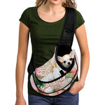 White And Pink Alstroemeria Print Pet Sling Carrier