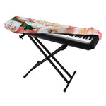 White And Pink Alstroemeria Print Piano Keyboard Cover