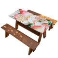 White And Pink Alstroemeria Print Picnic Table Cover