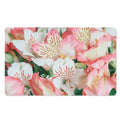 White And Pink Alstroemeria Print Polyester Doormat