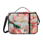 White And Pink Alstroemeria Print Shoulder Strap Bible Bag