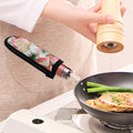 White And Pink Alstroemeria Print Skillet Handle Cover