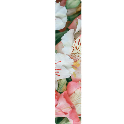 White And Pink Alstroemeria Print Table Runner