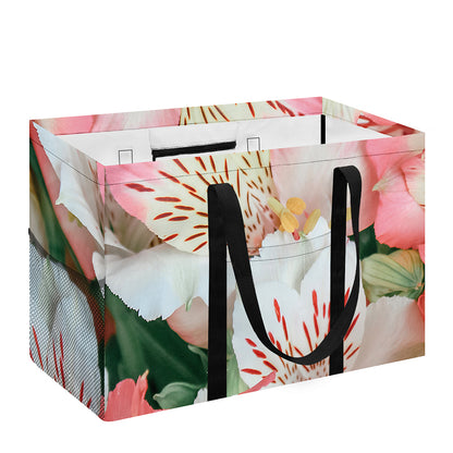 White And Pink Alstroemeria Print Utility Tote Bag