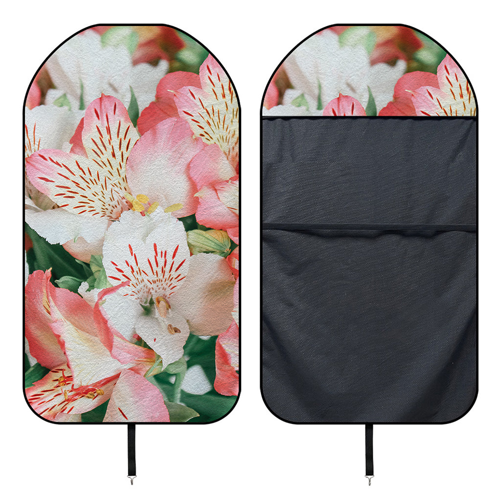 White And Pink Alstroemeria Print Waterproof Car Seat Cover