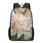 White And Pink Amaryllis Print 17 Inch Backpack