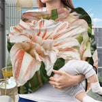 White And Pink Amaryllis Print Baby Seat Cover