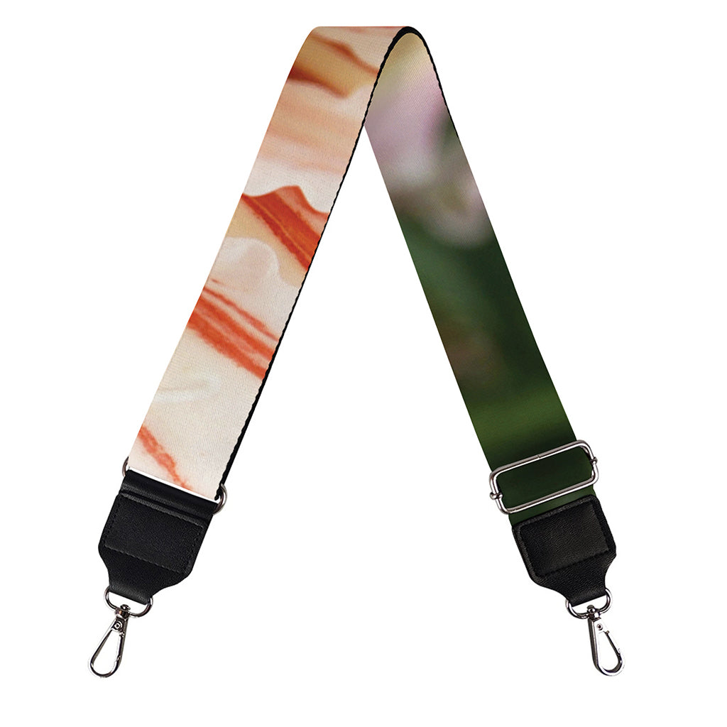 White And Pink Amaryllis Print Bag Strap