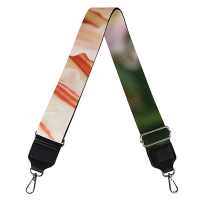 White And Pink Amaryllis Print Bag Strap