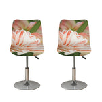White And Pink Amaryllis Print Bar Stool Covers