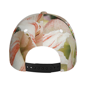 White And Pink Amaryllis Print Baseball Cap