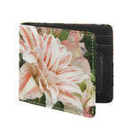 White And Pink Amaryllis Print Bifold Wallet