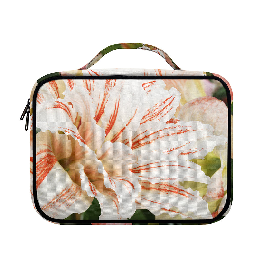 White And Pink Amaryllis Print Briefcase Bible Bag