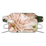 White And Pink Amaryllis Print Car Windshield Snow Cover