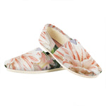 White And Pink Amaryllis Print Casual Shoes