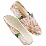 White And Pink Amaryllis Print Casual Shoes