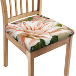 White And Pink Amaryllis Print Chair Cushion Cover
