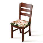 White And Pink Amaryllis Print Chair Cushion Cover