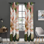 White And Pink Amaryllis Print Curtain