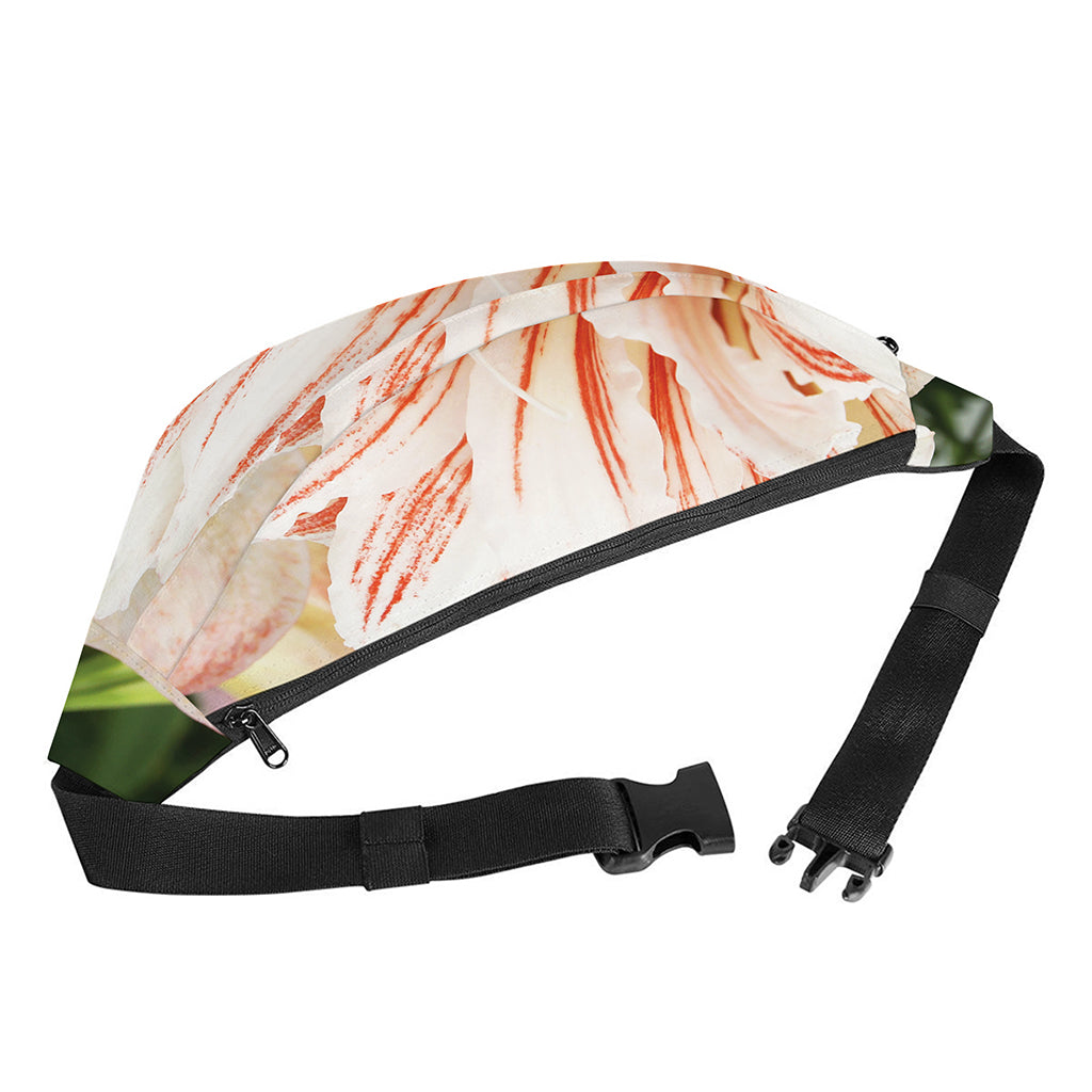White And Pink Amaryllis Print Fanny Pack