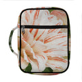 White And Pink Amaryllis Print Front Pocket Bible Bag