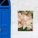 White And Pink Amaryllis Print Garden Flag