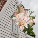 White And Pink Amaryllis Print House Flag