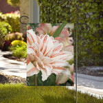 White And Pink Amaryllis Print House Flag