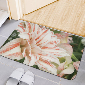 White And Pink Amaryllis Print Indoor Door Mat