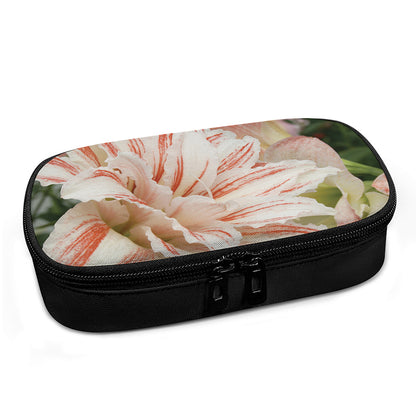 White And Pink Amaryllis Print Insulin Cooler Travel Case