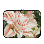 White And Pink Amaryllis Print Laptop Sleeve