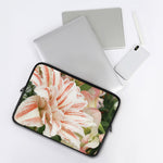 White And Pink Amaryllis Print Laptop Sleeve