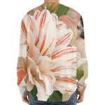 White And Pink Amaryllis Print Long Sleeve Baseball Jersey