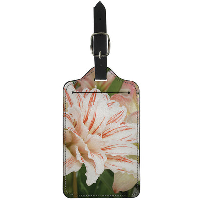 White And Pink Amaryllis Print Luggage Tag