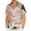 White And Pink Amaryllis Print Men's Deep V-Neck Shirt