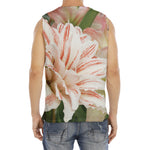 White And Pink Amaryllis Print Men's Fitness Tank Top