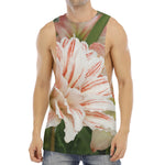 White And Pink Amaryllis Print Men's Muscle Tank Top