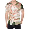 White And Pink Amaryllis Print Men's Shirt