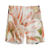 White And Pink Amaryllis Print Men's Sports Shorts