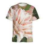 White And Pink Amaryllis Print Men's Sports T-Shirt