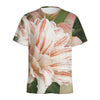 White And Pink Amaryllis Print Men's Sports T-Shirt