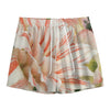 White And Pink Amaryllis Print Mesh Shorts