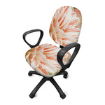 White And Pink Amaryllis Print Office Chair Cover