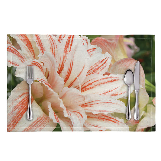White And Pink Amaryllis Print Placemat